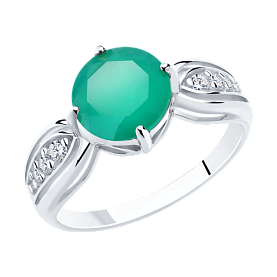 Кольцо Diamant - Серебро 925, Агат, Фианит (арт. 94-310-00408-1)