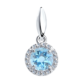 Подвеска SOKOLOV - Серебро 925, Топаз, Фианит (арт. 92030328)