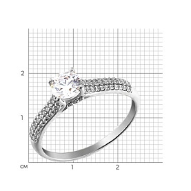 Кольцо SOKOLOV - Золото 585, Фианит (арт. 019228-3)