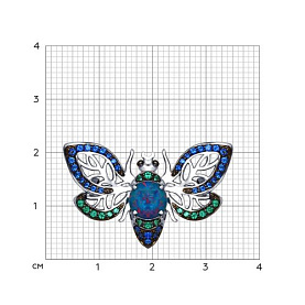 Брошь SOKOLOV - Серебро 925, Синтетический опал , Фианит (арт. 83040004)