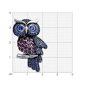 Брошь SOKOLOV - Серебро 925, Фианит, Эмаль (арт. 94040286)