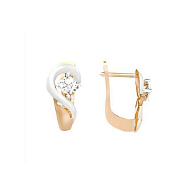 Серьги Ремикс - Золото 585, Фианит (арт. 11100458)