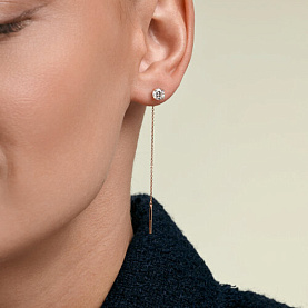 Серьги SOKOLOV - Золото 585, Фианит (арт. 0201032)