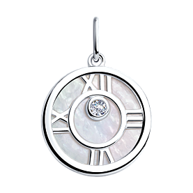 Подвеска SOKOLOV - Серебро 925, Фианит, Перламутр (арт. 94032169)