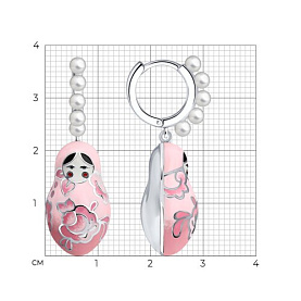 Серьги SOKOLOV - Серебро 925, Жемчуг имитация, Эмаль (арт. 94027503)