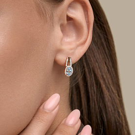 Серьги SOKOLOV - Золото 585, Топаз, Фианит (арт. 729337)