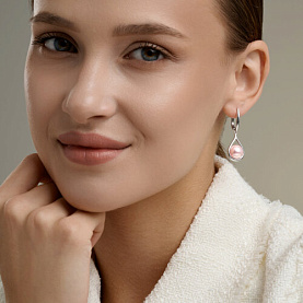 Серьги Diamant - Серебро 925, Жемчуг имитация (арт. 94-121-00138-1)