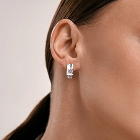 Серьги SOKOLOV - Серебро 925, Топаз, Фианит (арт. 92025409)