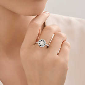 Кольцо SOKOLOV - Серебро 925, Фианит, Эмаль (арт. 94014463)