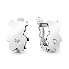 Серьги Аквамарин - Серебро 925, Фианит (арт. 49410А.5)