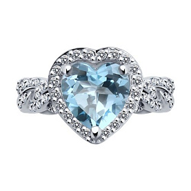 Кольцо SOKOLOV - Золото 585, Топаз, Фианит (арт. 716387-3)