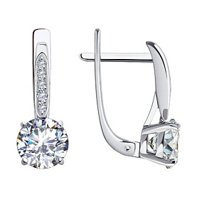 Серьги SOKOLOV - Золото 585, Фианит (арт. 029647-3)