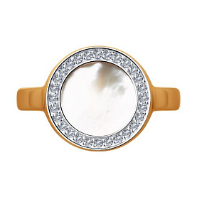 Кольцо SOKOLOV - Золото 585, Перламутр, Фианит (арт. 717104)