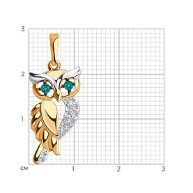 Подвеска SOKOLOV - Золото 585, Фианит (арт. 035632)