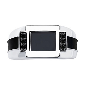 Кольцо Diamant - Серебро 925, Синтетическая шпинель, Фианит, Эмаль (арт. 94-112-00488-2)