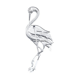 Брошь SOKOLOV - Серебро 925, Фианит, Эмаль (арт. 94049008)