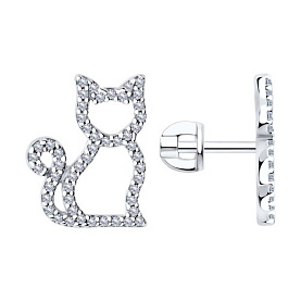 Серьги SOKOLOV - Серебро 925, Фианит (арт. 94026041)