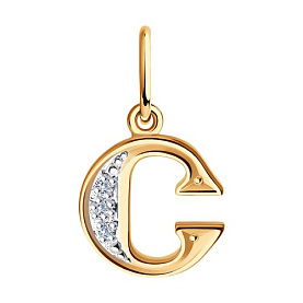 Подвеска SOKOLOV - Золото 585, Фианит (арт. 031101)