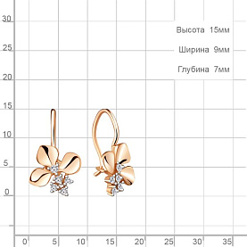 Серьги Аквамарин - Серебро 925, Фианит (арт. 48734А.6)