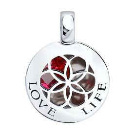 Подвеска SOKOLOV - Серебро 925, Синтетический рубин (арт. 94031512)