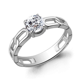 Кольцо Аквамарин - Серебро 925, Фианит (арт. 650175.5)