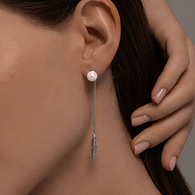 Серьги SOKOLOV - Серебро 925, Жемчуг имитация (арт. 94026702)