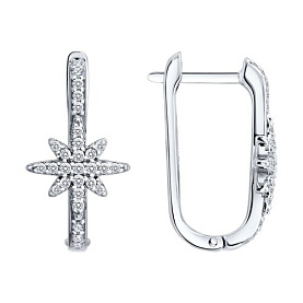 Серьги SOKOLOV - Серебро 925, Фианит (арт. 94027664-91)