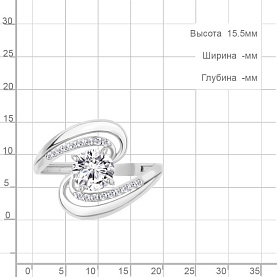 Кольцо Аквамарин - Серебро 925, Фианит (арт. 65205А.5)
