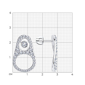 Серьги SOKOLOV - Серебро 925, Фианит (арт. 94024722)