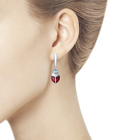 Серьги SOKOLOV - Серебро 925, Фианит (арт. 94022744)