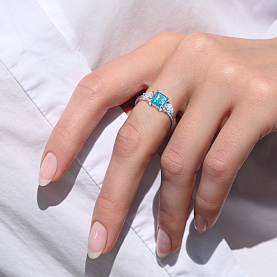 Кольцо Talant - Серебро 925, Горный хрусталь, Фианит (арт. 20-72-0П01-15367)