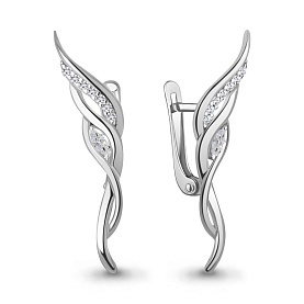 Серьги Аквамарин - Серебро 925, Фианит (арт. 400150А.5)