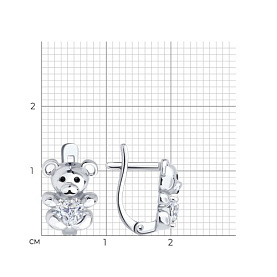 Серьги Diamant - Серебро 925, Фианит, Эмаль (арт. 94-120-02321-1)