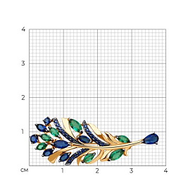 Брошь SOKOLOV - Золото 375, Фианит (арт. 040292-4)