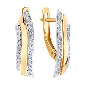 Серьги Diamant - Золото 585, Фианит (арт. 51-120-02868-1)