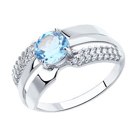 Кольцо Diamant - Серебро 925, Топаз, Фианит (арт. 94-310-00794-1)