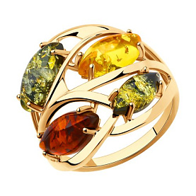 Кольцо Diamant - Серебро 925, Янтарь пресс. (арт. 93-310-00442-1)