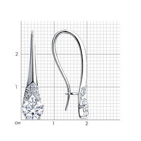 Серьги Diamant - Серебро 925, Фианит (арт. 94-120-00465-2)