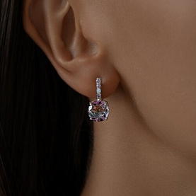 Серьги SOKOLOV - Серебро 925, Синтетический ситалл , Фианит (арт. 92021924)