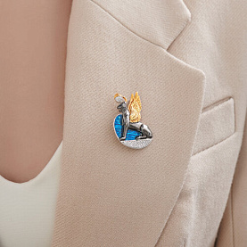 Брошь Diamant - Серебро 925, Фианит, Эмаль (арт. 94-140-02307-1)