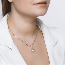 Подвеска SOKOLOV - Серебро 925, Синтетический ситалл , Фианит (арт. 92030547)