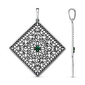 Подвеска Красная пресня - Серебро 925, Синтетическая шпинель (арт. 53815254-7)