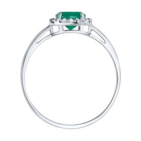 Кольцо SOKOLOV - Серебро 925, Агат, Фианит (арт. 92012029)