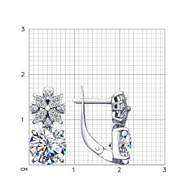 Серьги SOKOLOV - Серебро 925, Фианит (арт. 94022614)