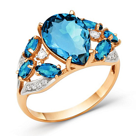 Кольцо ЮФ Династия - Золото 375, Синтетический ситалл , Фианит (арт. 000201-5332)