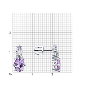 Серьги SOKOLOV - Серебро 925, Аметист, Фианит (арт. 92023231)
