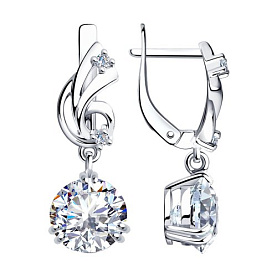 Серьги SOKOLOV - Серебро 925, Фианит (арт. 94020265)