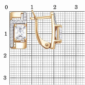 Серьги Красная пресня - Серебро 925, Фианит (арт. 33814781Д)