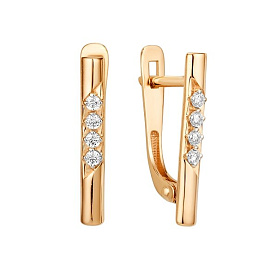 Серьги ЮФ Династия - Золото 585, Фианит (арт. 015892-1102)