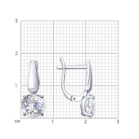 Серьги SOKOLOV - Серебро 925, Фианит (арт. 94025684)